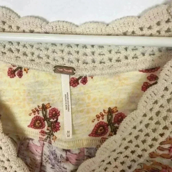 Free People Leilani Boho Crop Tee Medium - Picture 8 of 8